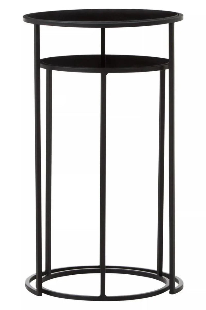 Black Mirrored Plant Stand Set