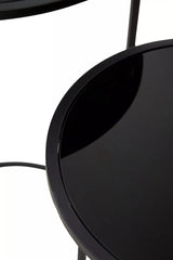 Black Mirrored Plant Stand Set