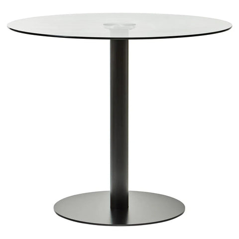 Sleek Black Glass Dining Table