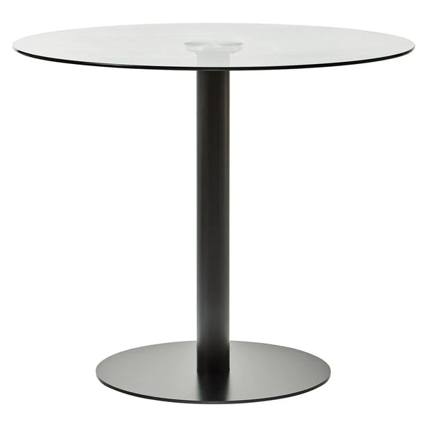 Sleek Black Glass Dining Table