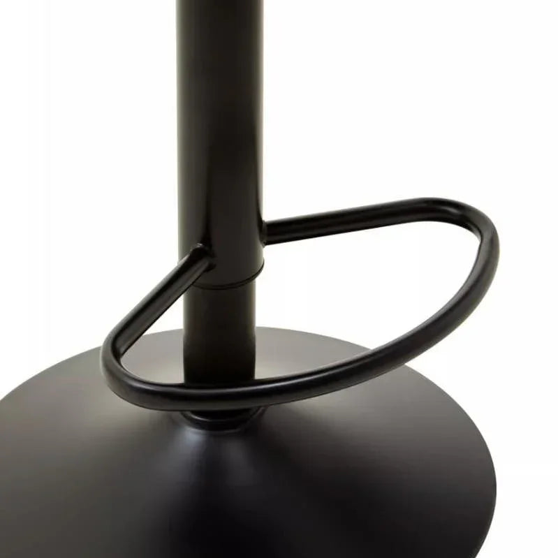 Black metal bar stool base with footrest and circular support