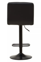 Quilted Black Leather Bar Chair