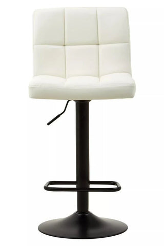 Quilted White Leather Bar Chair