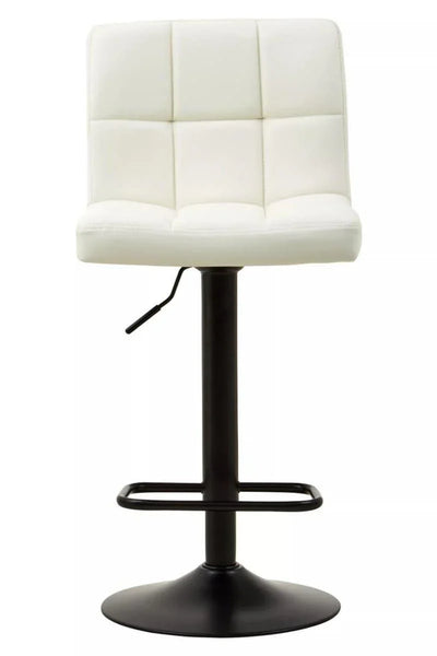 Quilted White Leather Bar Chair