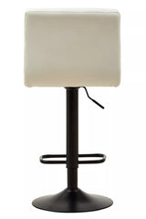 Quilted White Leather Bar Chair