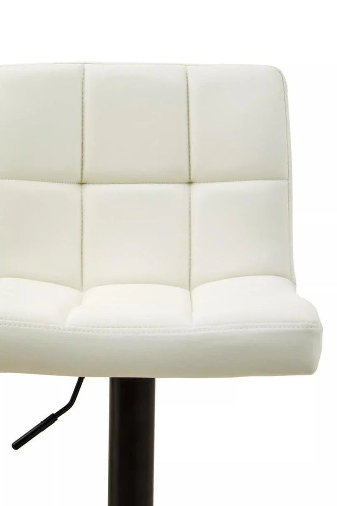 Quilted White Leather Bar Chair