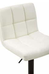 Quilted White Leather Bar Chair
