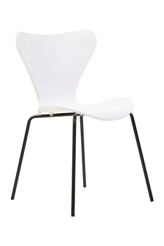 Laila White Seat and Black Legs Dining Chair