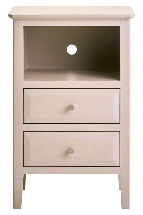 Heritage Two Drawer Taupe Wood Side Table