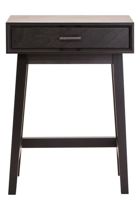 Heritage One Drawer Black Wood Finish Side Table