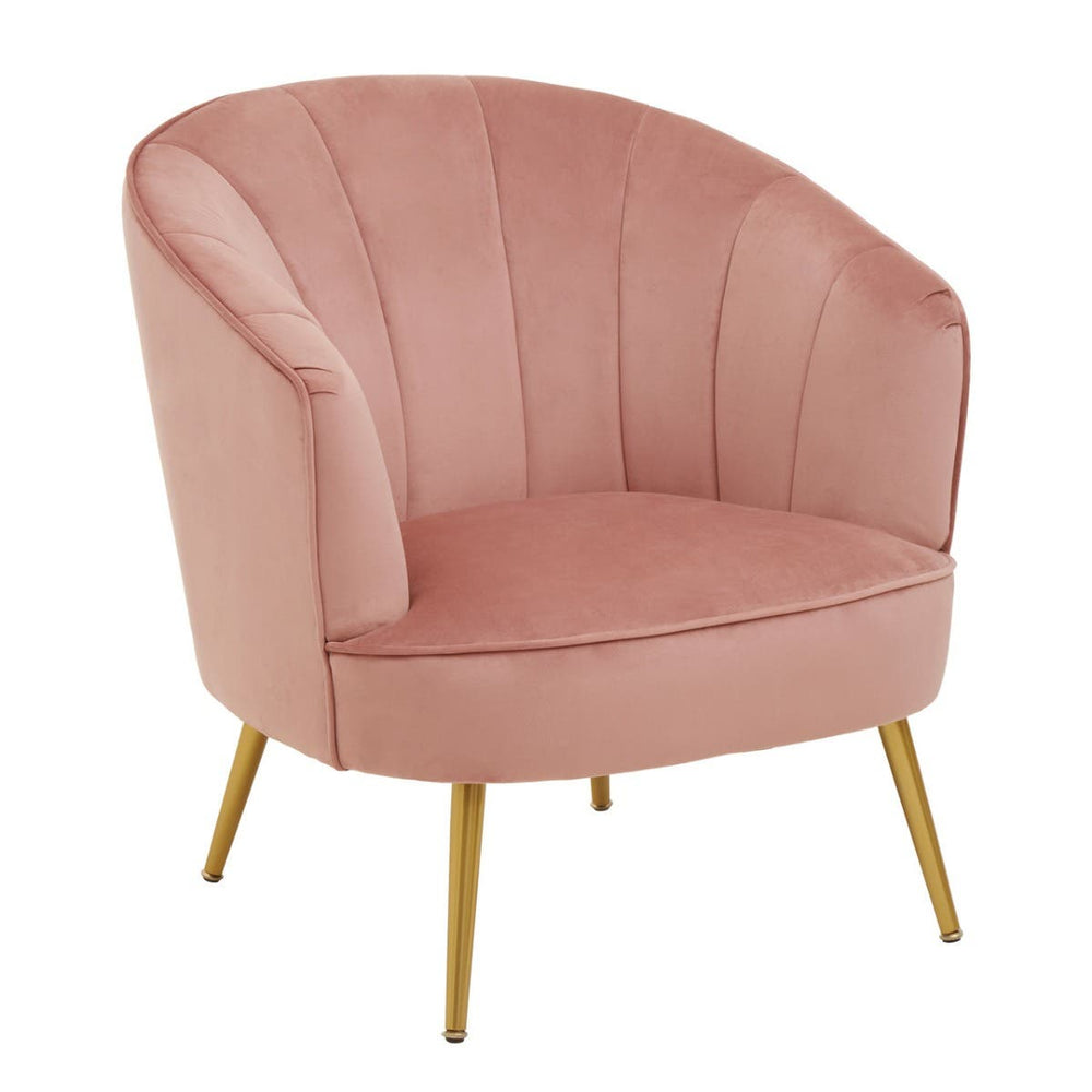 Luxe Pink Velvet Accent Chair