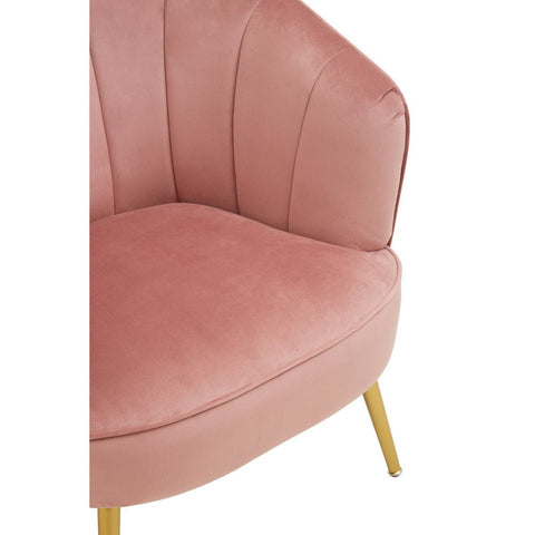 Luxe Pink Velvet Accent Chair
