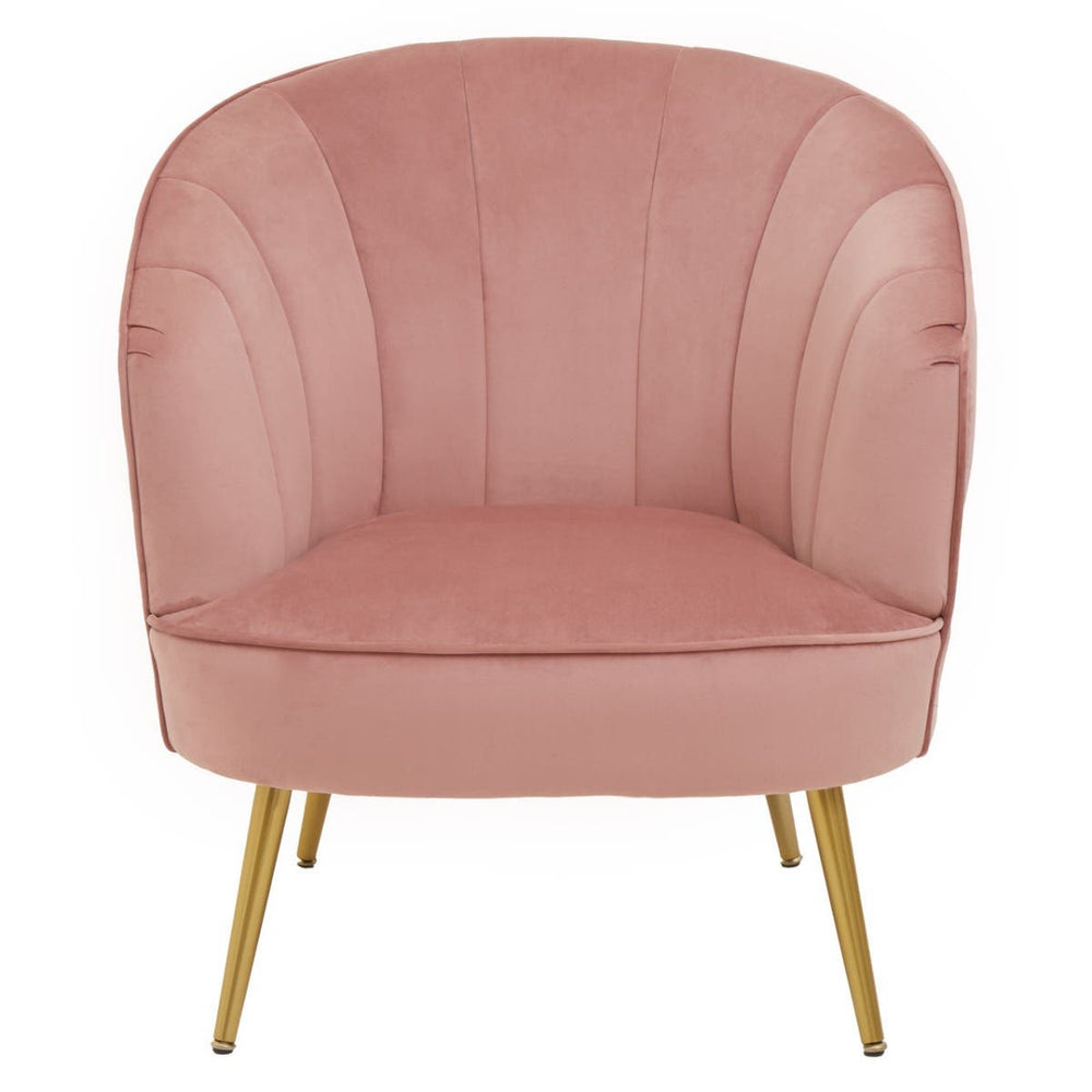 Luxe Pink Velvet Accent Chair