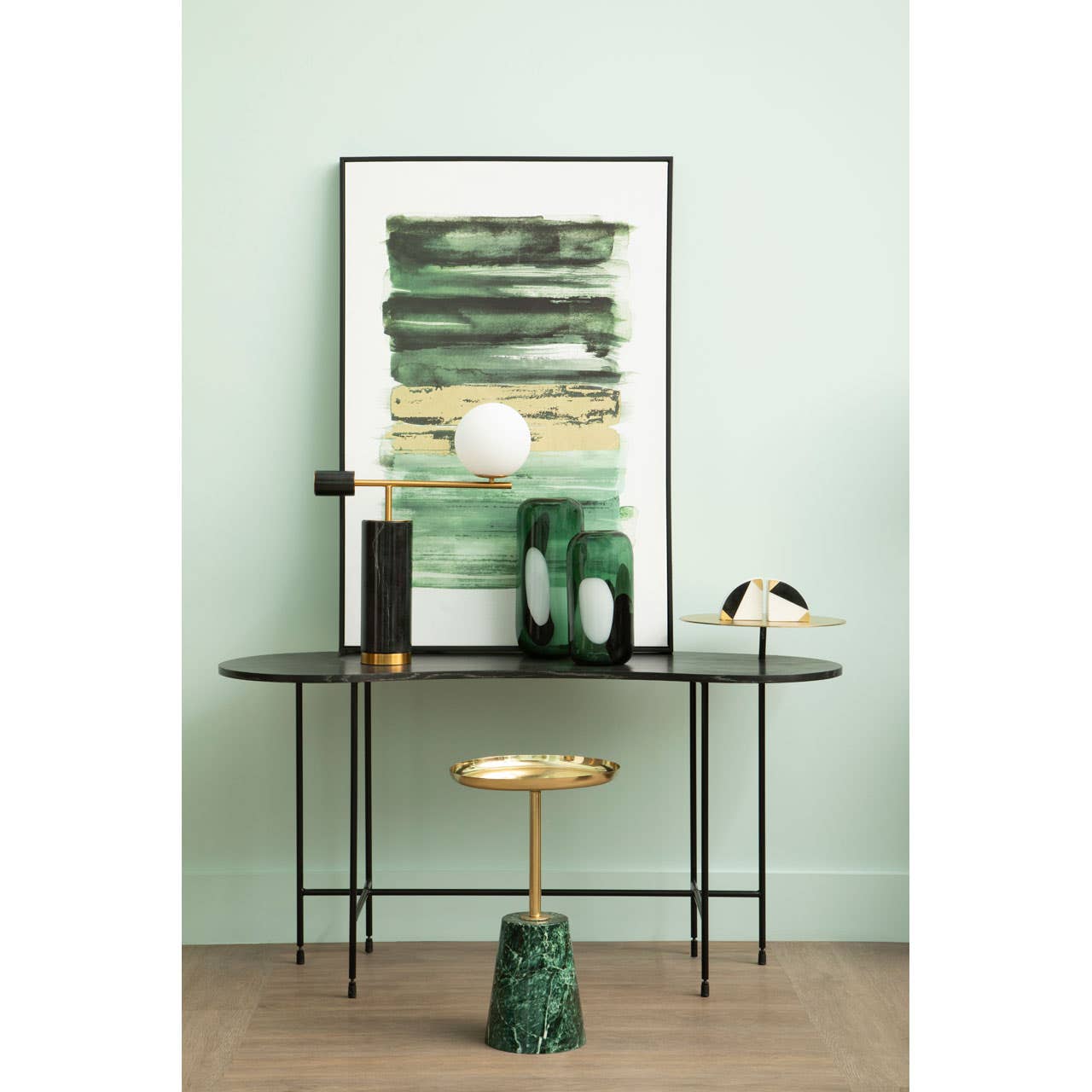 Gold & Green Marble Side