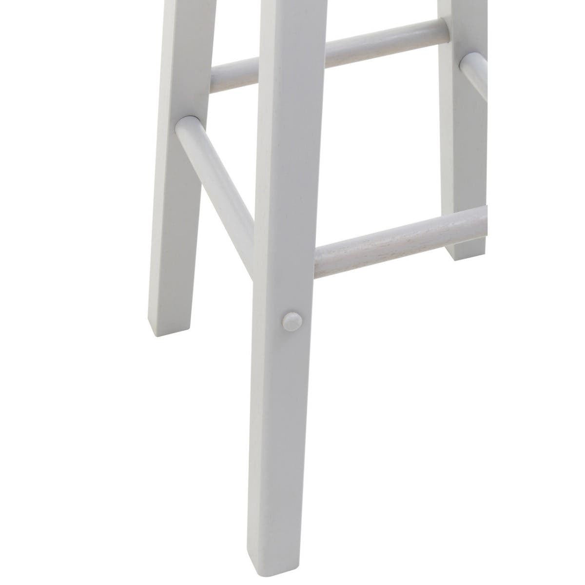 Natural and grey wood bar or kitchen stool featuring a sturdy design with a light grey finish on the legs and a natural wood seat, highlighting the contrast between the two materials. The stool has a simple, modern aesthetic suitable for various interior styles