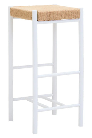 Bandar Natural Rope and White Bar Stool