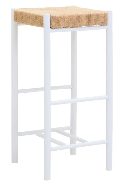 Bandar Natural Rope and White Bar Stool