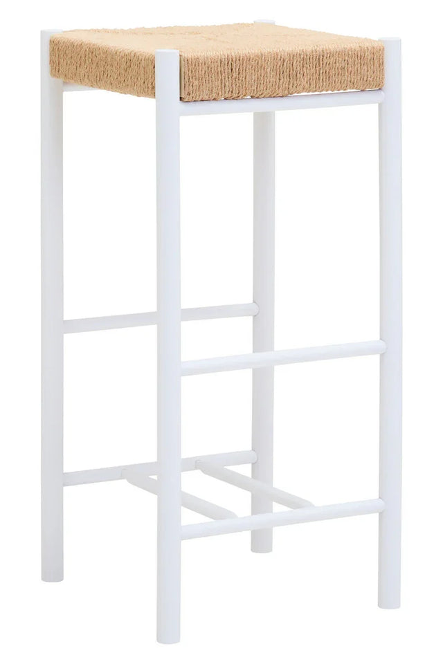 Bandar Natural Rope and White Bar Stool