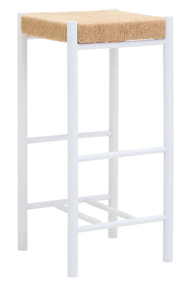 Bandar Natural Rope and White Bar Stool