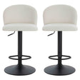 Maxwell Set of 2 Beige Textured Fabric Curved Bar Chairs