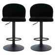 Maxwell Set of 2 Black Textured Fabric Curved Bar Chairs