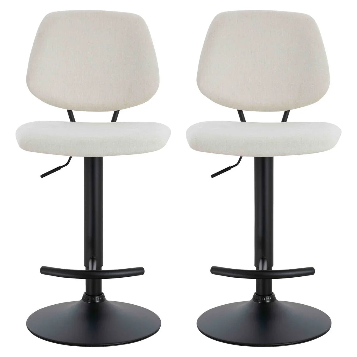 Maxwell Set of 2 Beige Textured Fabric Bar Chairs
