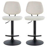 Maxwell Set of 2 Beige Textured Fabric Bar Chairs