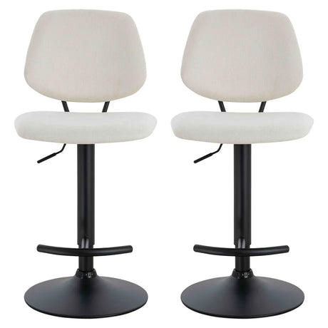 Maxwell Set of 2 Beige Textured Fabric Bar Chairs
