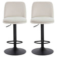 Maxwell Set of 2 Beige Textured Fabric Cushioned Bar Chairs
