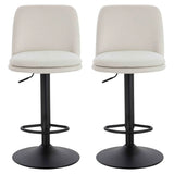 Maxwell Set of 2 Beige Textured Fabric Cushioned Bar Chairs
