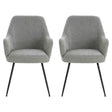 Maxwell Set of 2 Light Grey Textured Fabric Dining Chairs with Arms