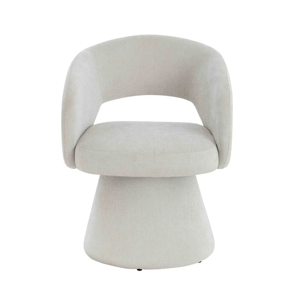Maxwell Textured Beige Fabric Curved Accent Dining Chair