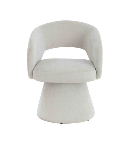 Maxwell Textured Beige Fabric Curved Accent Dining Chair