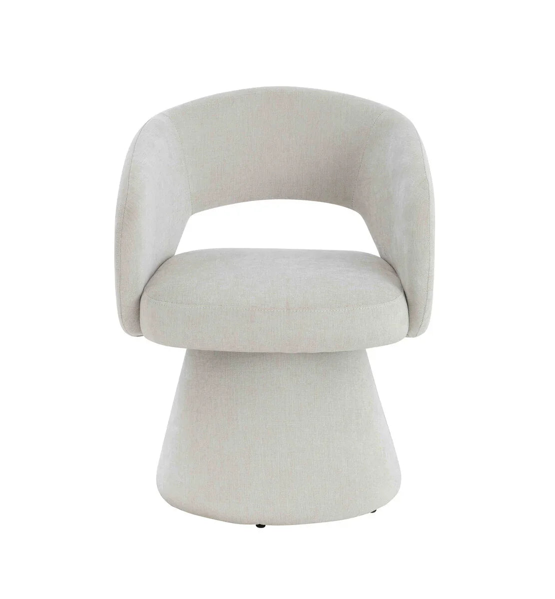 Maxwell Textured Beige Fabric Curved Accent Dining Chair