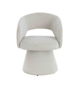 Maxwell Textured Beige Fabric Curved Accent Dining Chair
