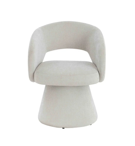 Maxwell Textured Beige Fabric Curved Accent Dining Chair