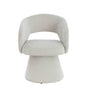 Maxwell Textured Beige Fabric Curved Accent Dining Chair
