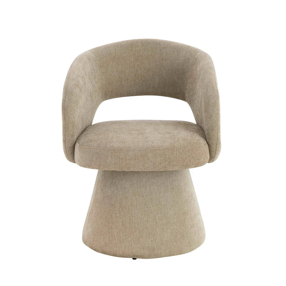 Maxwell Stone Fabric Curved Accent  Dining Chair
