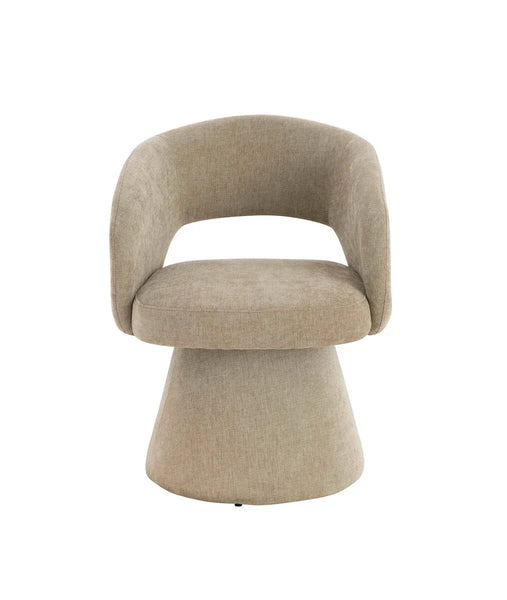 Maxwell Stone Fabric Curved Accent  Dining Chair