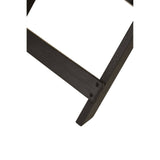 Black wood folding table with a sleek design, showcasing a sturdy frame and a smooth surface. The table is partially folded, highlighting its compactness and versatility for easy storage