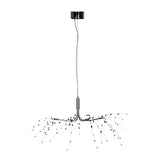 Modern black ceiling pendant light with decorative branch-like arms and clear beads