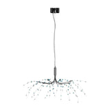 Modern black pendant ceiling light with curved branches and blue decorative beads