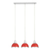 Sleek Red Chrome Pendant Trio