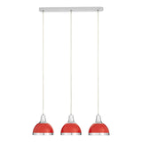 Sleek Red Chrome Pendant Trio