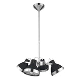 Black and chrome ceiling light fixture with four adjustable spotlights