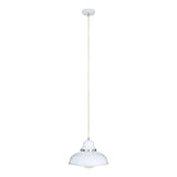 Jasper White Finish Pendant Light with Chrome Detail