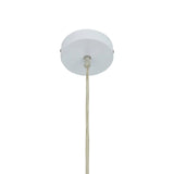White pendant light ceiling rose with clear hanging cable