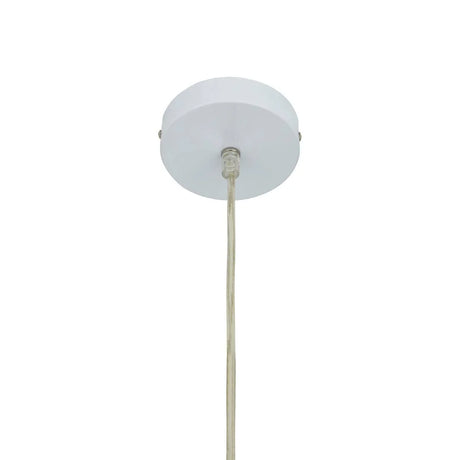 White pendant light ceiling rose with clear hanging cable