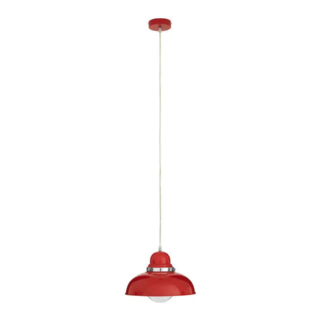 Jasper Red Finish Pendant Light with Chrome Detail