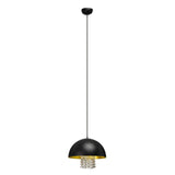 Allaura Black Metal with Crystals Pendant Light